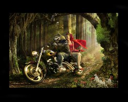 creative-and-modern-wallpaper-for-your-desktop-on-fairy-tales-a-red-cap-a-wolf-with-the-red-cap-on-a-motorcycle.jpg